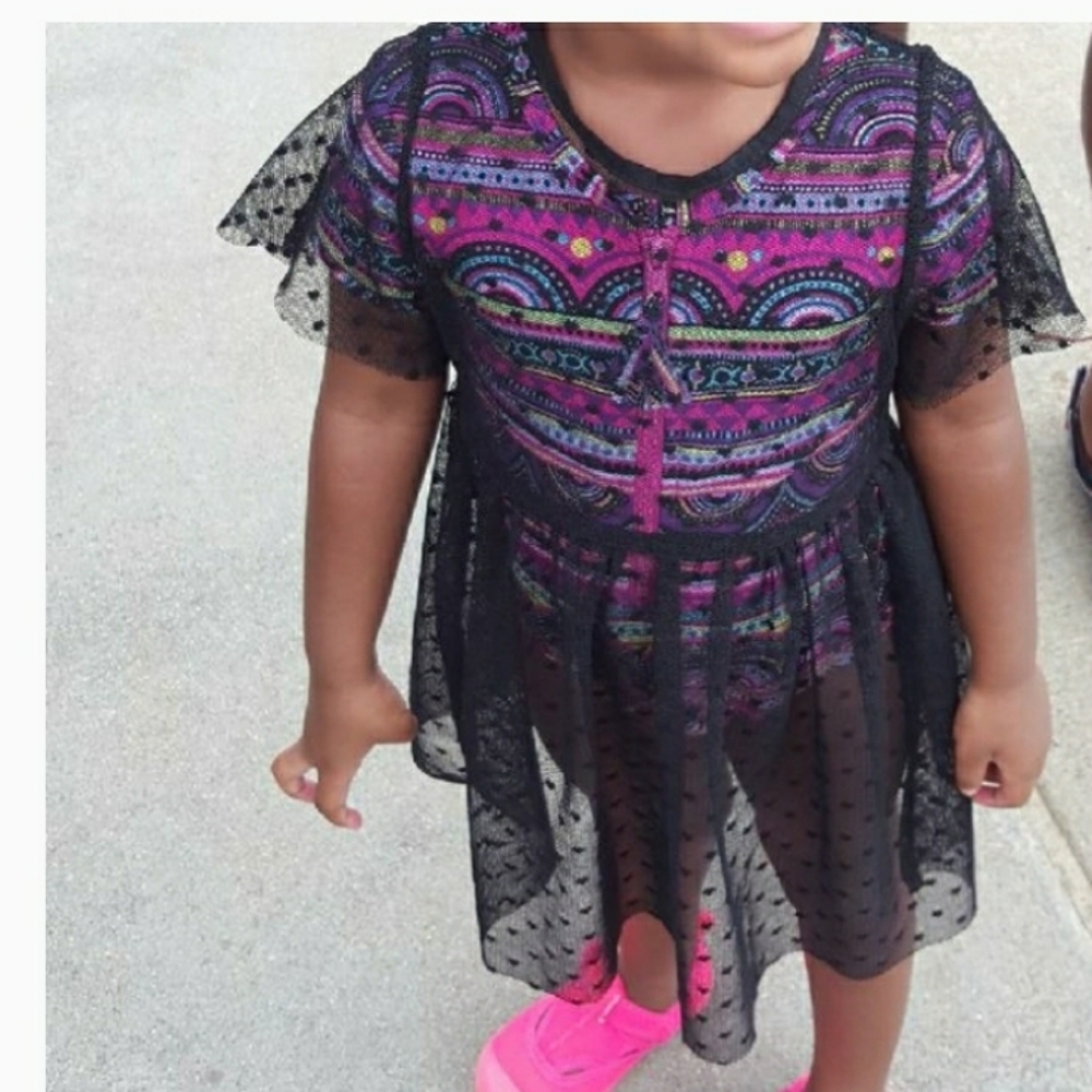 Toddler Girl Sheer Black Dress